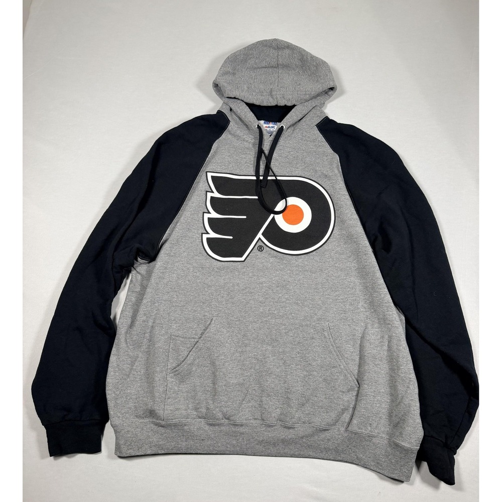 Philadelphia Flyers Hoodie Mens 2XL Gray NHL Hockey Jerzees NuBlend Fleece